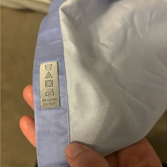 thomas dean Mens Dress Shirt Light Blue 100% Cotton 15R 32-33 NWOT - Picture 9 of 12